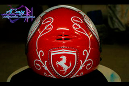 Аэрография на шлеме cookie G3. Ferrari. 